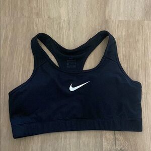 Nike Women's Black Sports Bra with White Logo